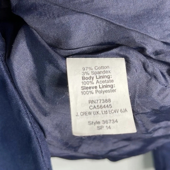 J. CREW Schoolboy Blazer Navy Blue Fitted Lined  Single Breast Preppy Size 0 - Picture 10 of 14
